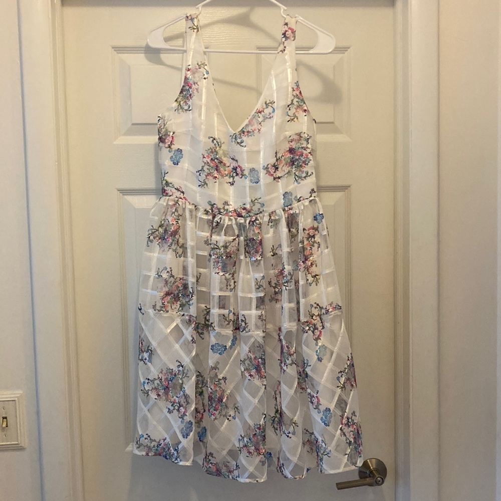 Maeve Anthropologie Peony White Garden Floral Dress